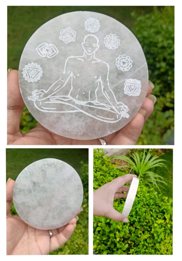 Selenite Plate for Crystal Cleansing, Recharging and Energy Purification